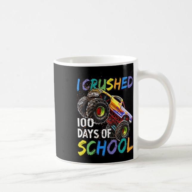 Ich zerbrach 100 Tage Schulmonster-Lkw-Kinder-Bo Kaffeetasse (Rechts)