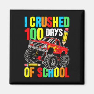 Ich zerbrach 100 Tage Schulmonster-Lkw-Lehrer Magnet