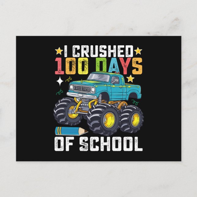 Ich zerbrach 100 Tage Schulmonster Postkarte (Vorderseite)