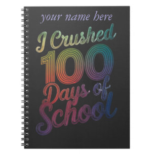 Ich zerbrach 100 Tage Schulregenbogendesign Notizblock
