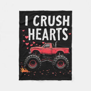 Ich zerdrücke Herzen Monstertruck Valentinstag Jun Fleecedecke