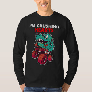 Ich zerquetsche Herzen Dino-Monstertruck Kleinkind T-Shirt