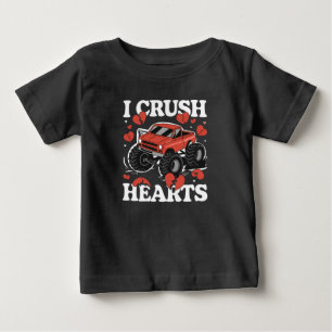 Ich zerquetsche Herzen Valentinstag Monstertruck Baby T-shirt