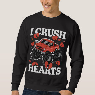 Ich zerquetsche Herzen Valentinstag Monstertruck Sweatshirt
