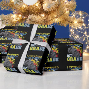 Ich zerquetschte 1. Klasse Monstertruck Lustiger A Geschenkpapier