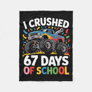 Ich zerquetschte 67 Tage Schule für Kids Monstertr Fleecedecke