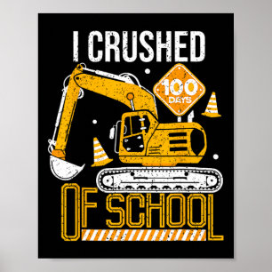 Ich zerschlug 100 Tage Schuljunge Kinderbau Poster