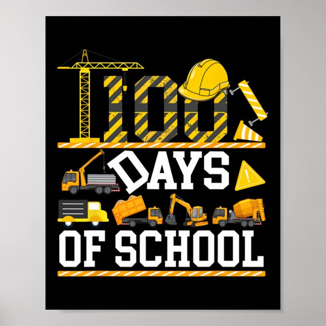 Ich zerschlug 100 Tage Schuljunge Kinderbau Poster (Vorne)