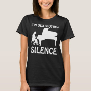 Ich zerstöre die Silence Musician lustige Piano T-Shirt