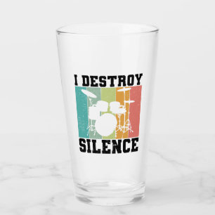 Ich zerstöre Stille Bedrängter Vintage-Schlagzeuge Glas