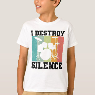 Ich zerstöre Stille Bedrängter Vintage-Schlagzeuge T-Shirt