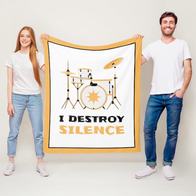 Ich zerstöre Stille Funny Drummer Fleecedecke (Beispiel)