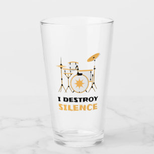 Ich zerstöre Stille Funny Drummer Glas