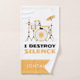 Ich zerstöre Stille Funny Drummer Handtuch