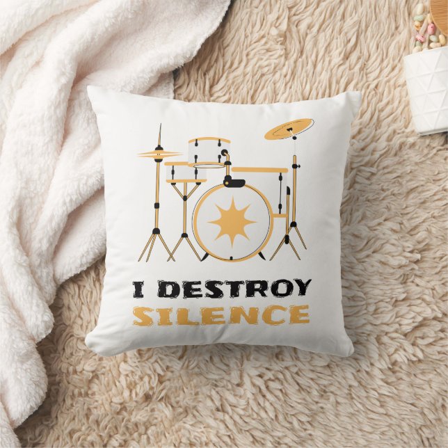 Ich zerstöre Stille Funny Drummer Kissen (Decke)
