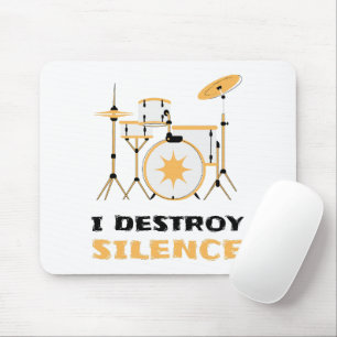 Ich zerstöre Stille Funny Drummer Mousepad