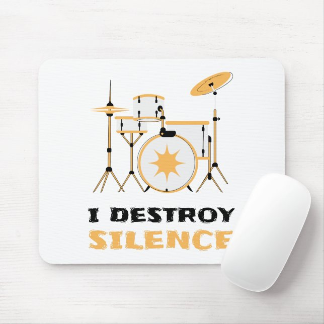 Ich zerstöre Stille Funny Drummer Mousepad (Mit Mouse)