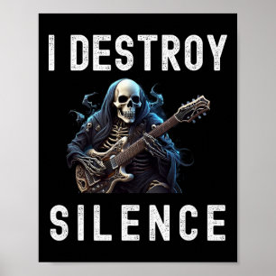 Ich zerstöre Stille Ghost Gitarre Funny Guitar Poster
