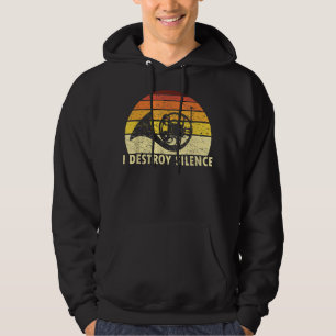 Ich zerstöre Stille Retro Französisch Horn Spieler Hoodie
