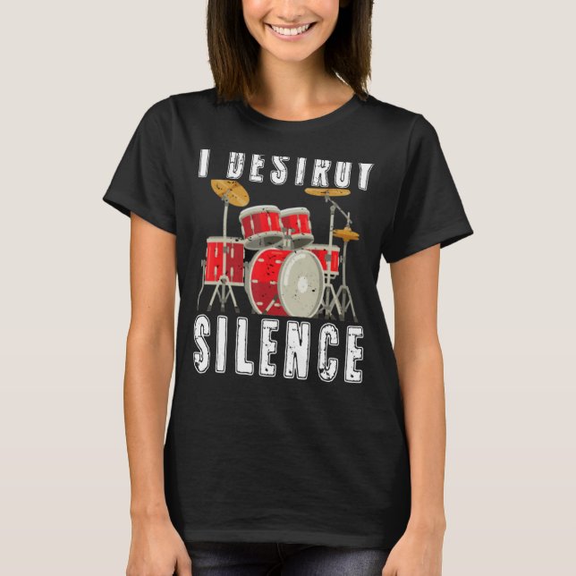 Ich zerstöre Stille Sticks Shirt Drummer (Vorderseite)