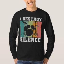 Ich zerstöre Stille störte Vintage Drummer Retro T-Shirt