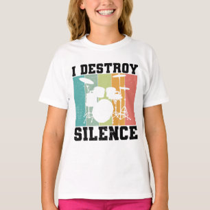 Ich zerstöre Stille störte Vintage Drummer Retro T-Shirt