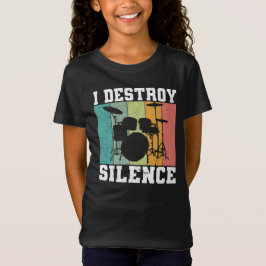 Ich zerstöre Stille störte Vintage Drummer Retro T-Shirt