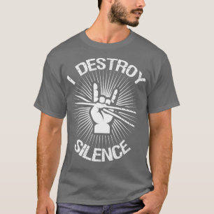 Ich zerstöre Stille Vintage Musik-Bands Drum Stick T-Shirt