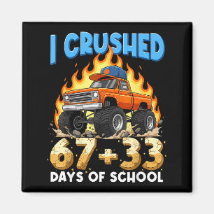 Ich zerstörte 67 + 33 Tage des Schul-Monster-Truck Magnet