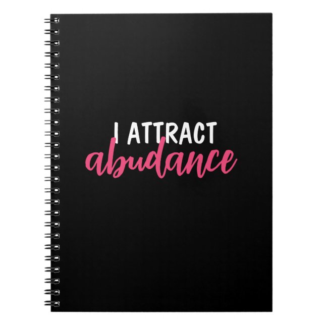 Ich ziehe ein Abundance Affirmation Notebook an Notizblock (Vorderseite)