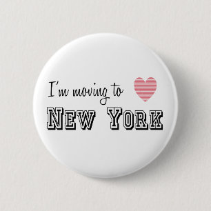 Ich ziehe nach New York Button