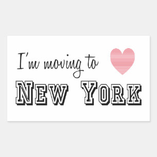 Ich ziehe nach New York Rechteckiger Aufkleber