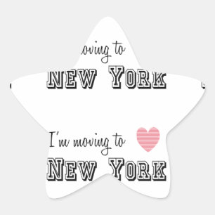 Ich ziehe nach New York Stern-Aufkleber