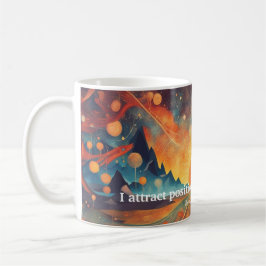"Ich ziehe positive Energie um mich herum an." Man Kaffeetasse