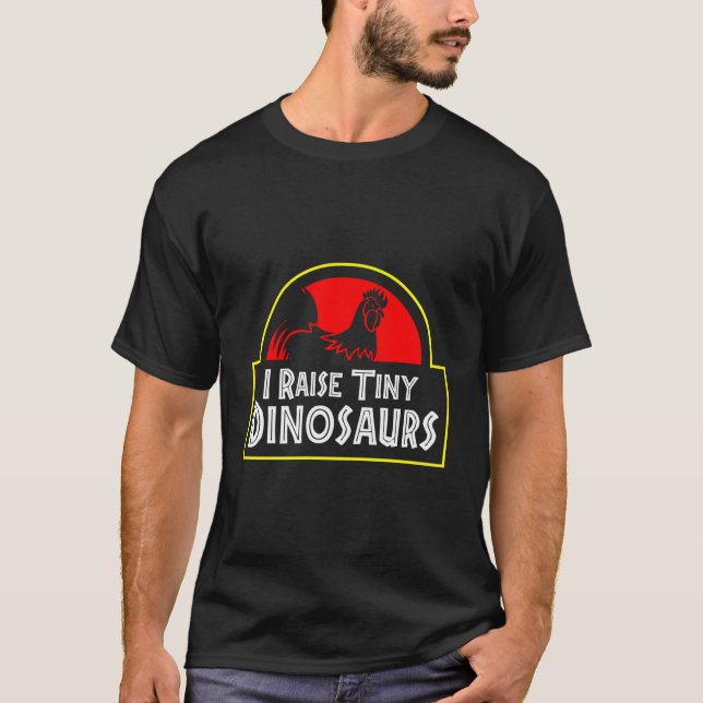 Ich ziehe winzige Dinosaurier auf Hinterhof-Geflüg T-Shirt (Vorderseite)