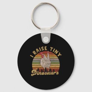 Ich ziehe winzige Dinosaurier auf Vintage Retro lu Schlüsselanhänger