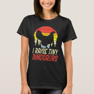 Ich ziehe winzige Dinosaurier Chicken Retro Bauern T-Shirt