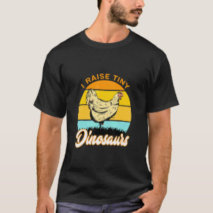Ich züchte Tiny Dinosaurs Retro Sunset Chicken T-Shirt