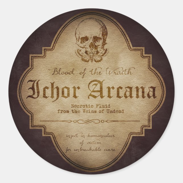 Ichor Arcana Blood of Wraith Apothecary Runder Aufkleber (Vorderseite)