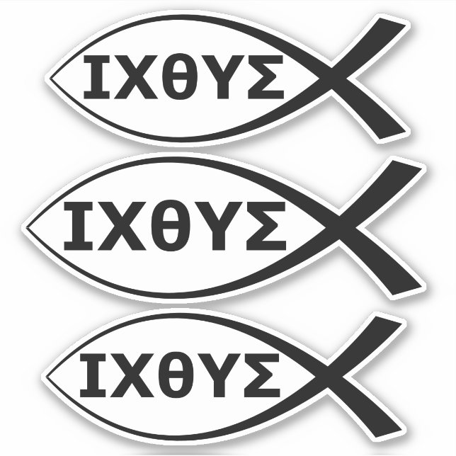 Ichthus Christlich Fisch IXOYE Jesus Christus Gott Aufkleber (Vorderseite)