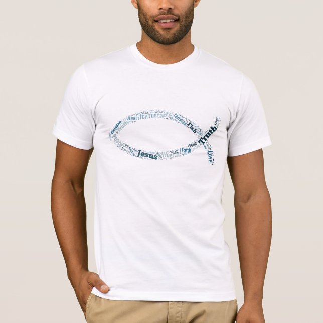 Ichthus - christliches Fisch-Symbol - Text T-Shirt (Vorderseite)
