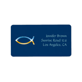 Ichthus | Christliches Fischsymbol Adressaufkleber