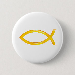 Ichthus - Christliches Fischsymbol Button
