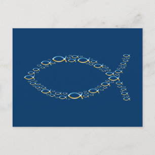 Ichthus - Christliches Fischsymbol - Kleine Fische Postkarte
