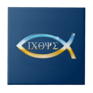 Ichthus - Christliches Fischsymbol - Liste Fliese