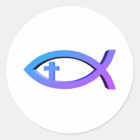 Ichthus | Christliches Fischsymbol mit Crucifix-Kl