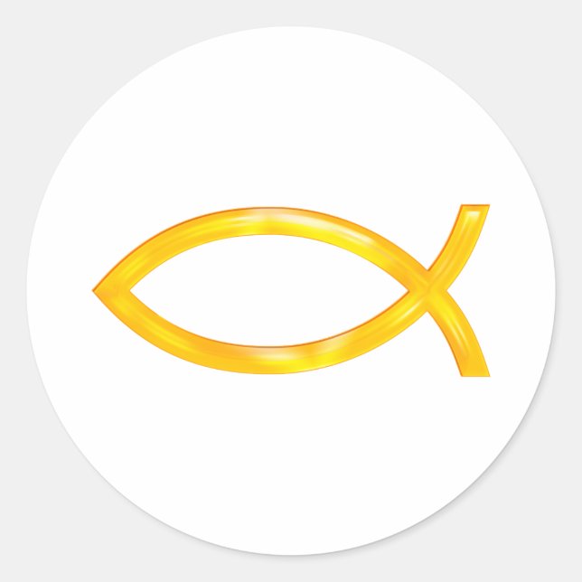 Ichthus - Christliches Fischsymbol Runder Aufkleber (Vorderseite)