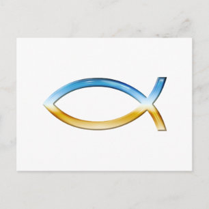 Ichthus - Christliches Fischsymbol Sky & Ground Postkarte