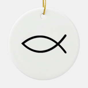 Ichthus Fisch-Symbol Keramik Ornament