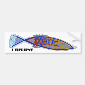 ICHTHUS Fische: ICH GLAUBE Autoaufkleber
